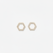 18k yellow gold, diamond hexagon studs