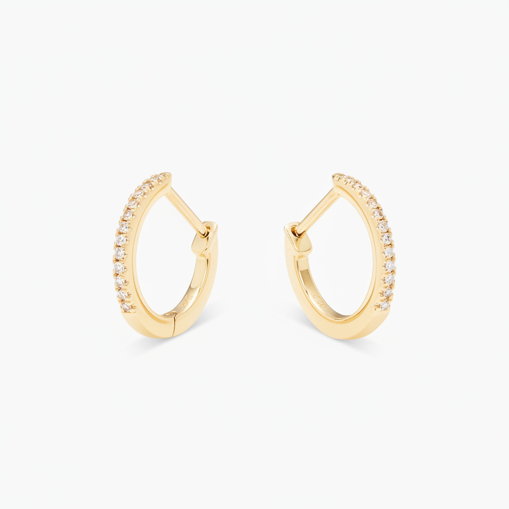 Mini Huggie Diamond Earrings