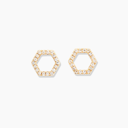 Hexagon Diamond Earrings