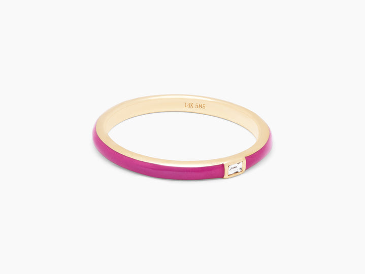 Enamel Diamond Ring - Pink