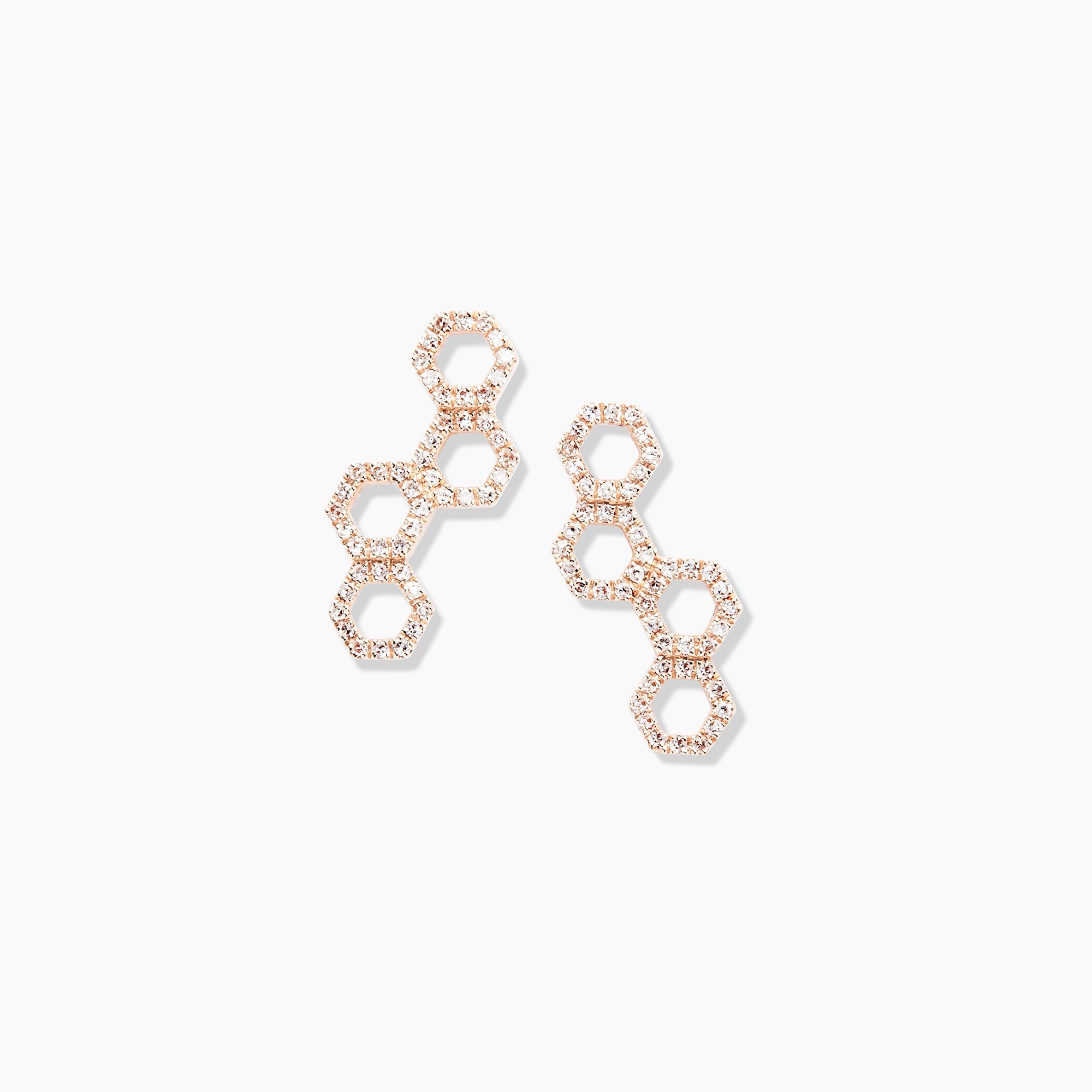 Honeycomb Diamond Crawler Earrings