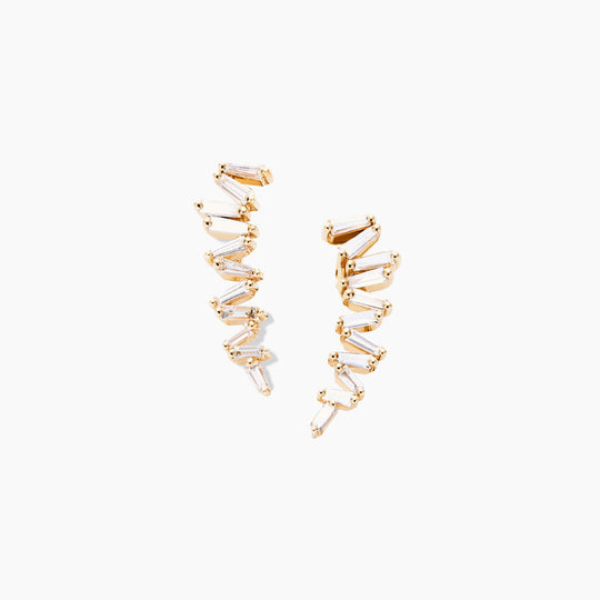 Baguette Multi Diamond Crawler Earrings