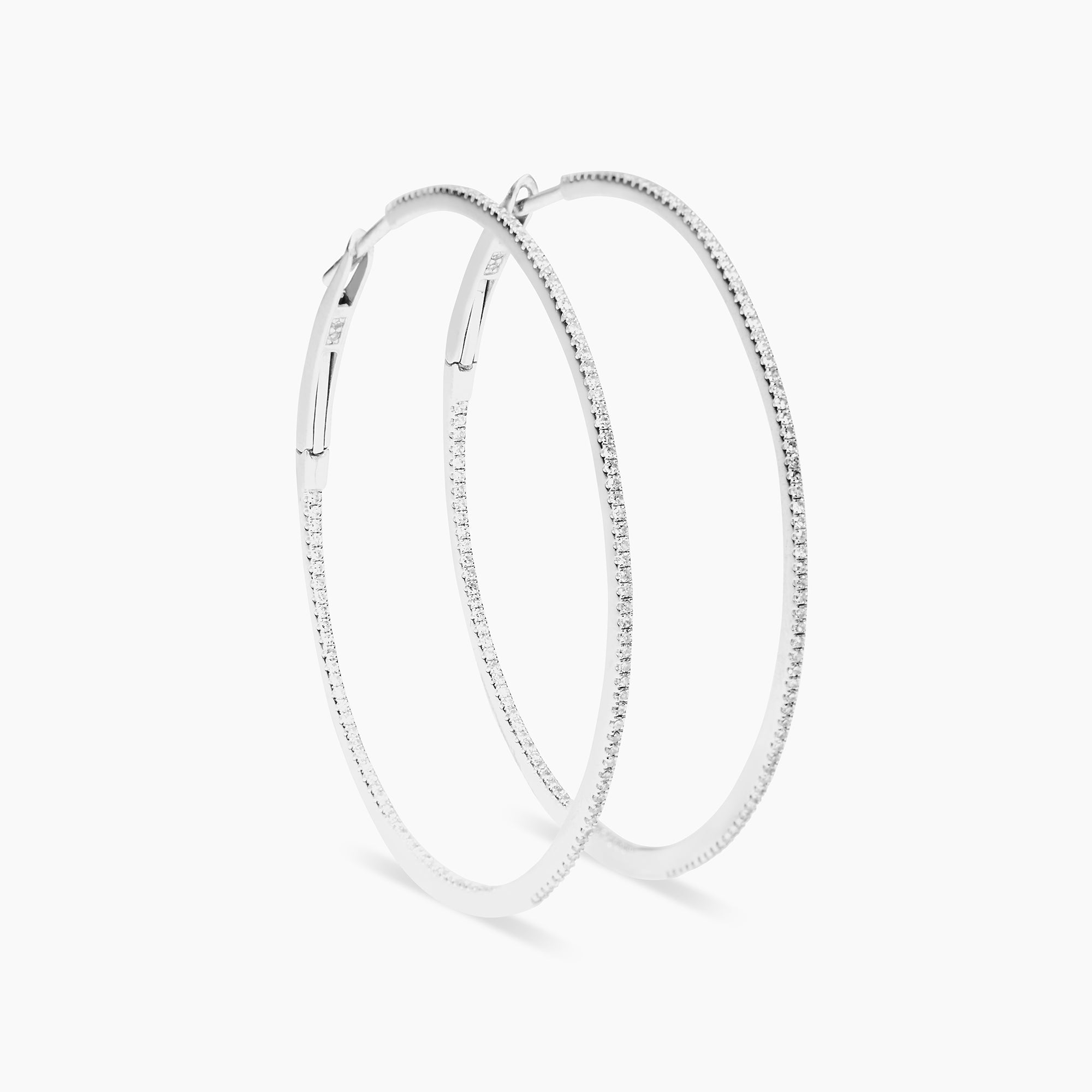 Skinny Hoops Diamond Earrings